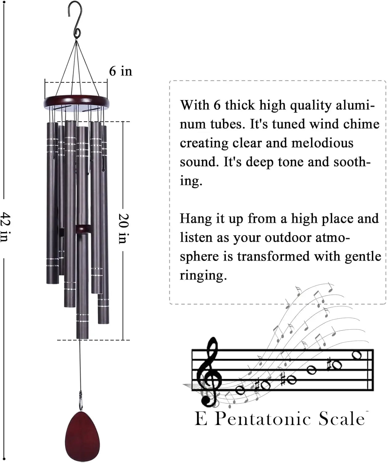 Deep Tone Memorial Wind Chime for Garden