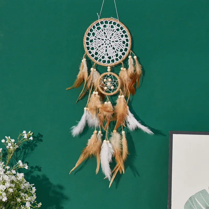 5-piece large Dream Catcher, handcrafted