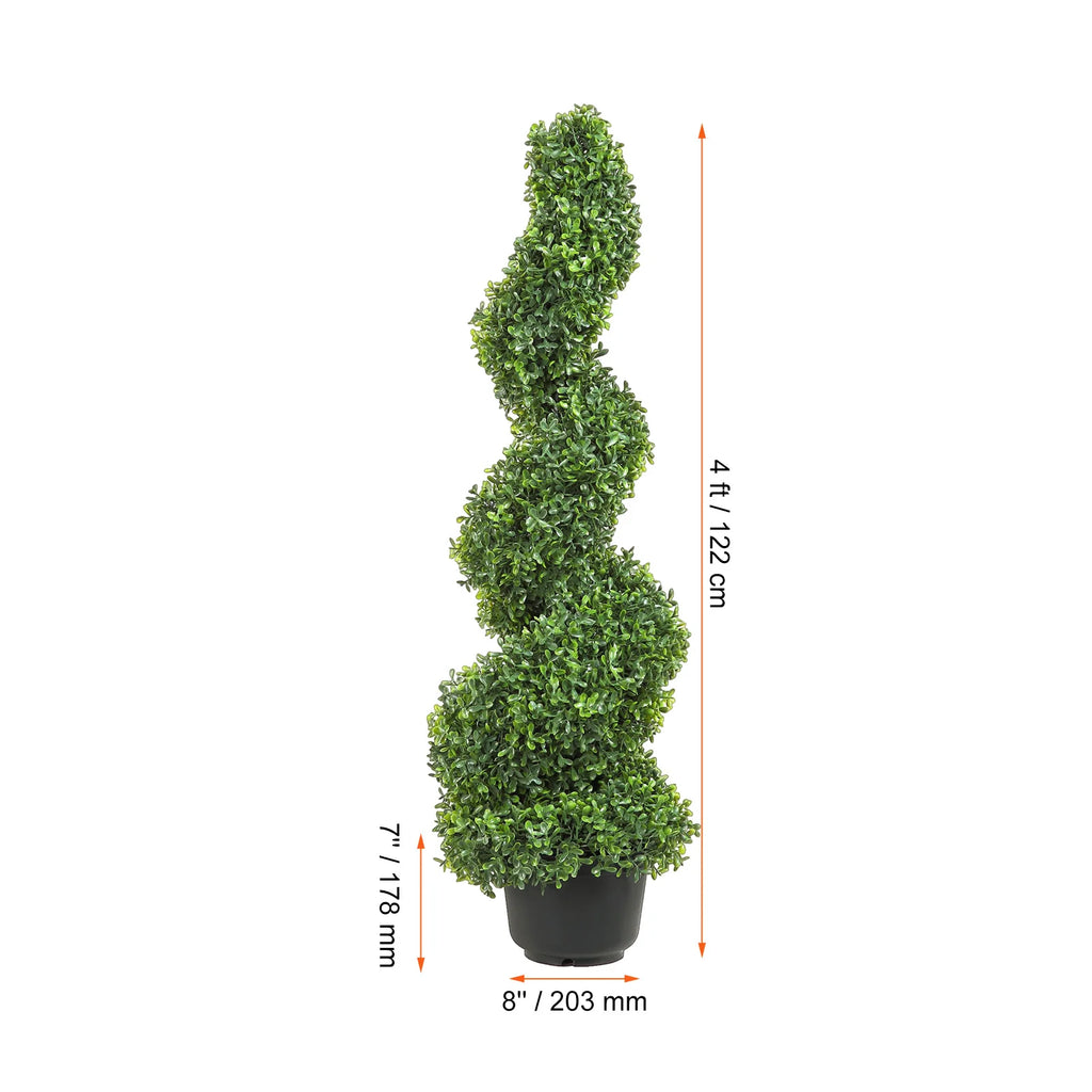 1/2pcs Artificial Boxwood Spiral Topiary Plant