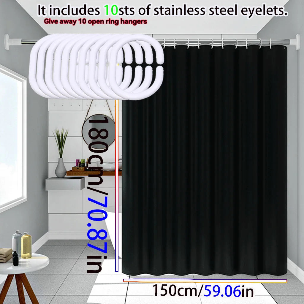 Black shower curtain