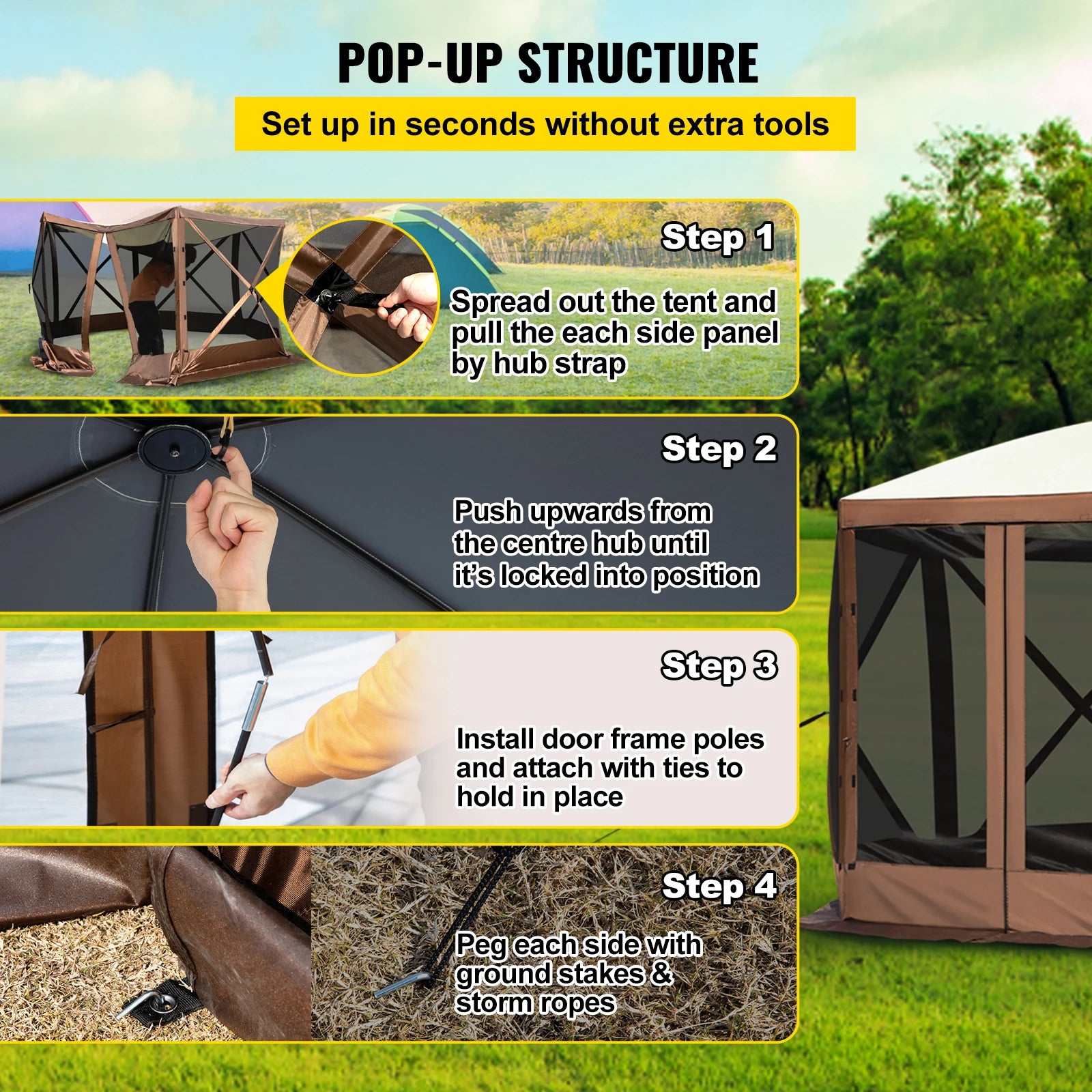 Pop-up Camping Gazebo Canopy Shelter