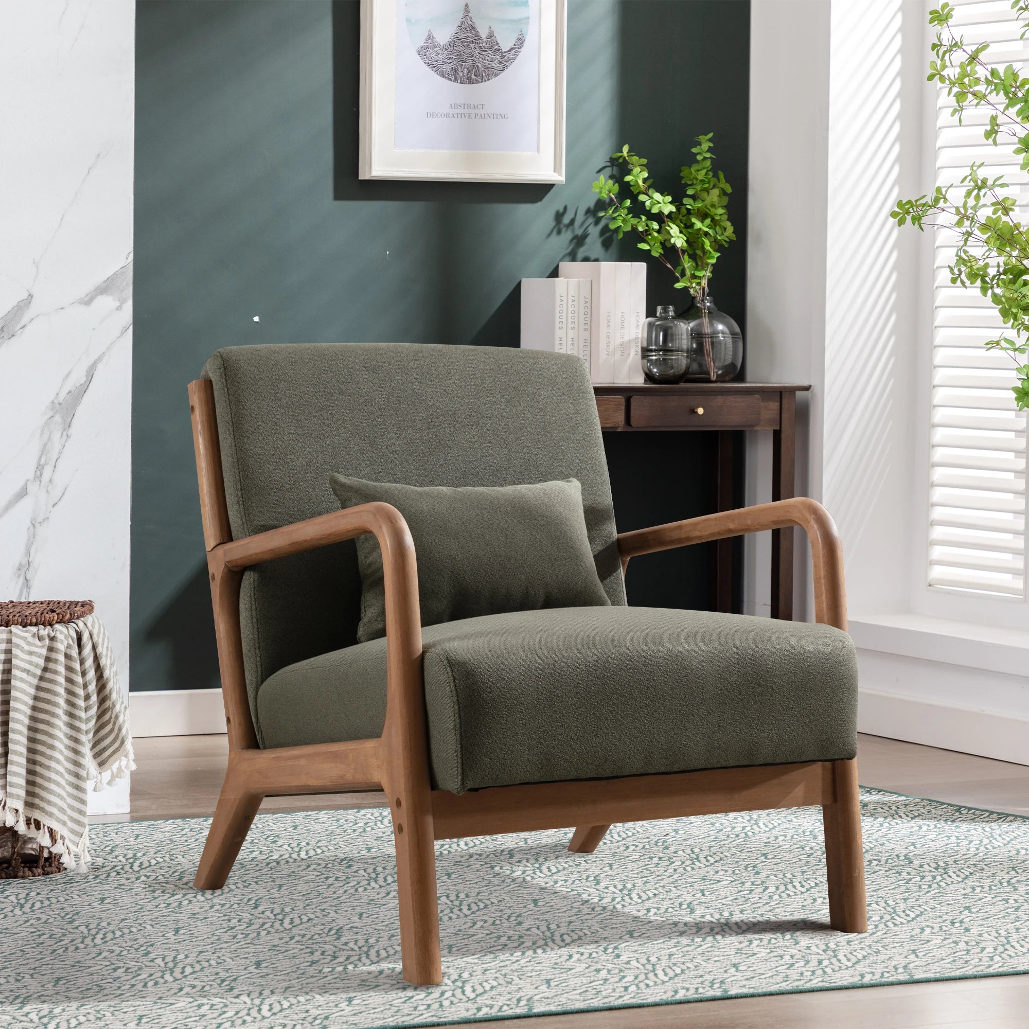 Solid Color Solid Wood Living Room Chair