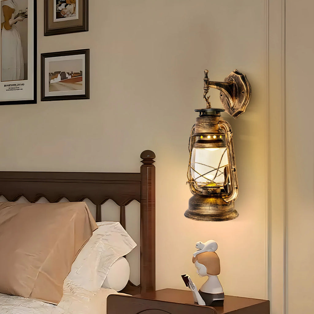 Retro ,Vintage ,Rustic Lantern  Wall Sconce Lamp