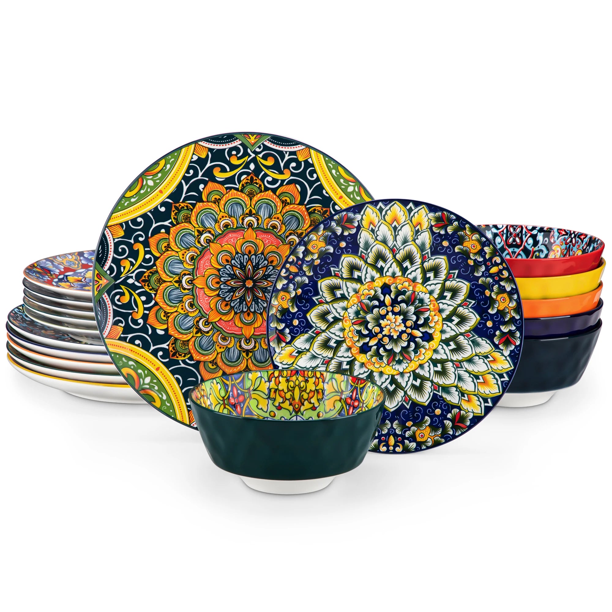 Bohemian Style Ceramic Stoneware Dinnerware Set