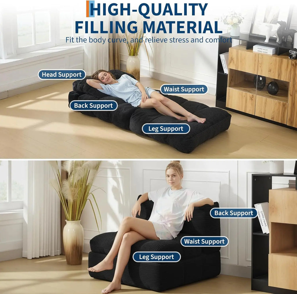 3-in-1  34" Folding Sofa Bed