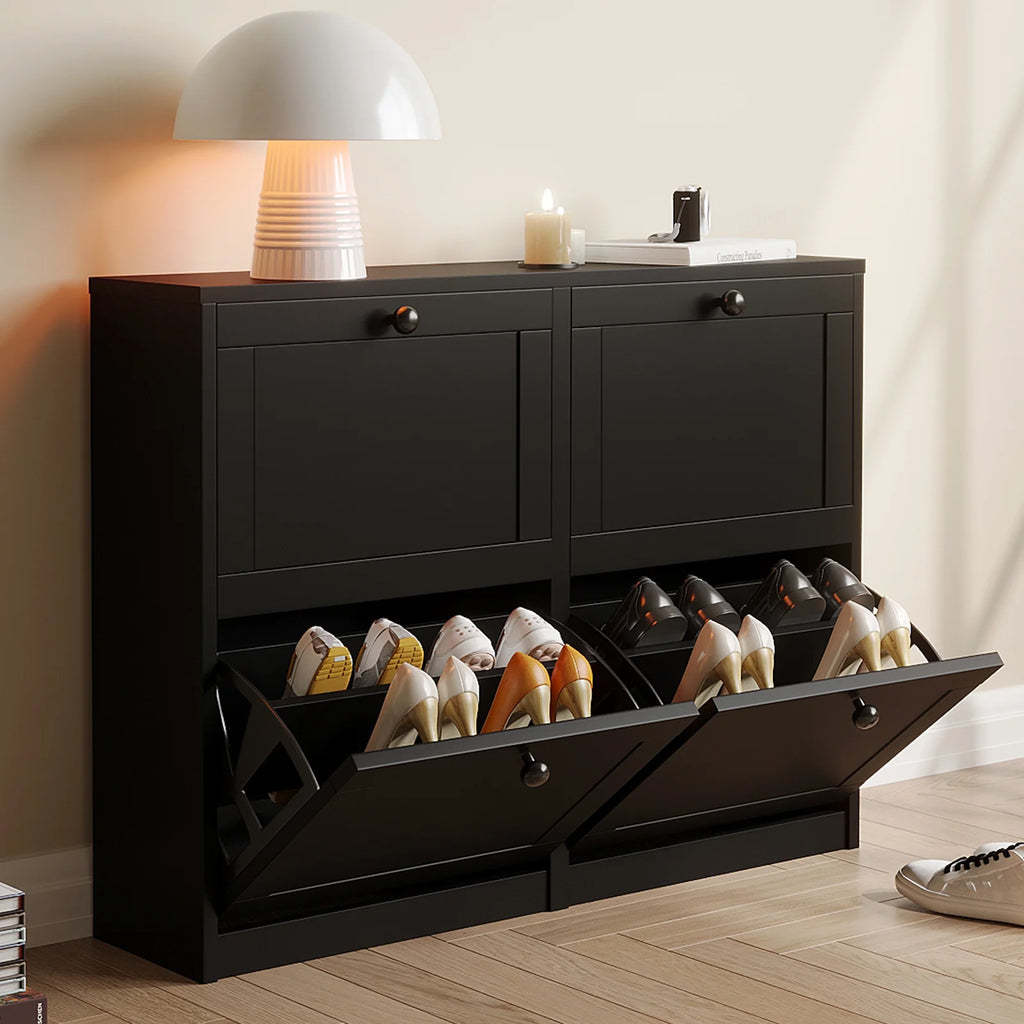 Freestanding Shoe Cabinet with Flip Drawers,