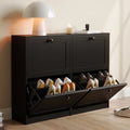 Freestanding Shoe Cabinet with Flip Drawers,