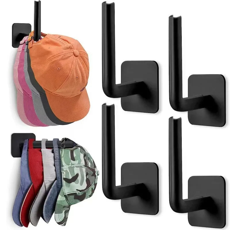 2 Pcs Black Adhesive Hooks