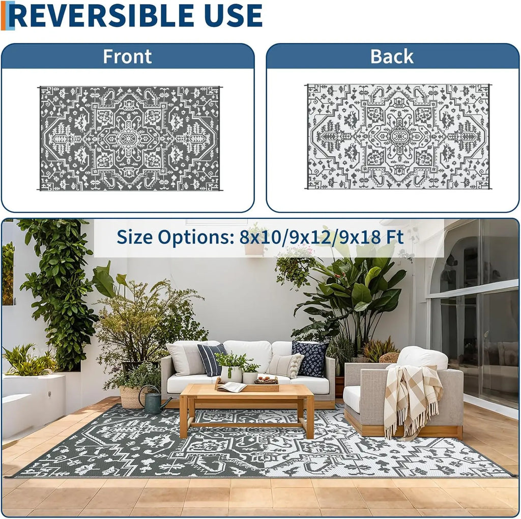 Waterproof Outdoor Area Rug Stain-Resistant