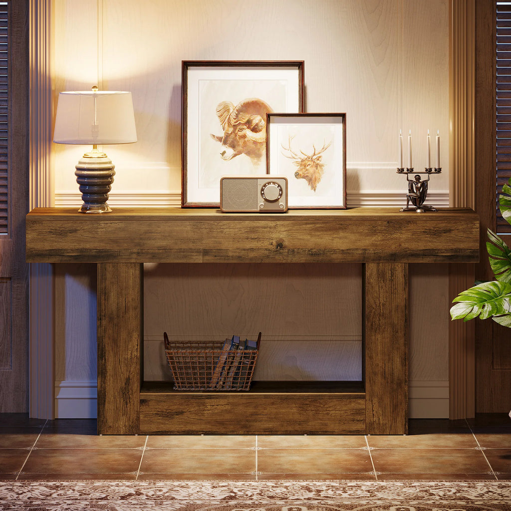 Console Table with U-Shaped Base,