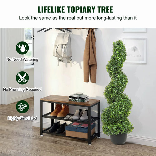 1/2pcs Artificial Boxwood Spiral Topiary Plant