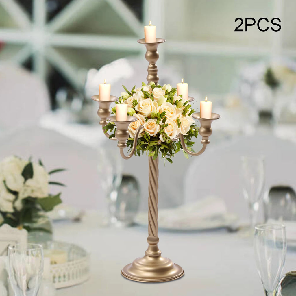 20 Inch Tall  Gold Candelabra Centerpiece,