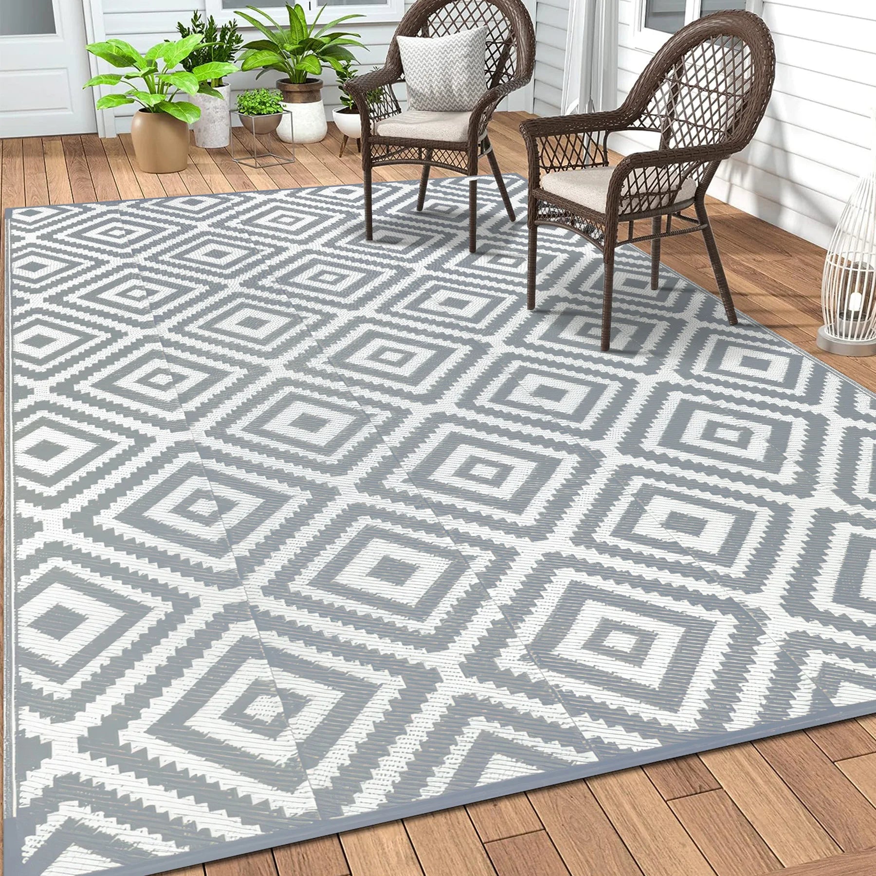 9‘x12' Outdoor Rug Waterproof  Rug Patio Rug Indoor Outdoor