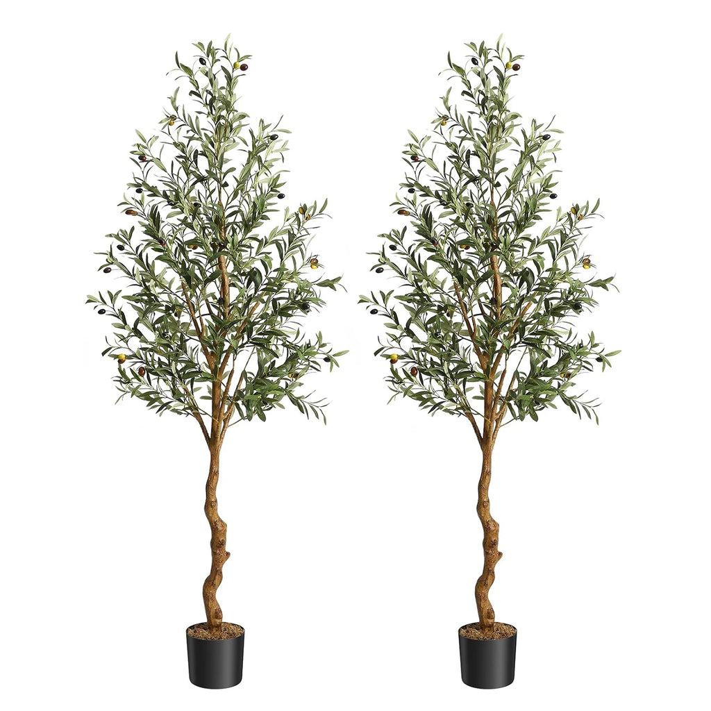 2Pcs Artificial Olive Tree/ 6ft,
