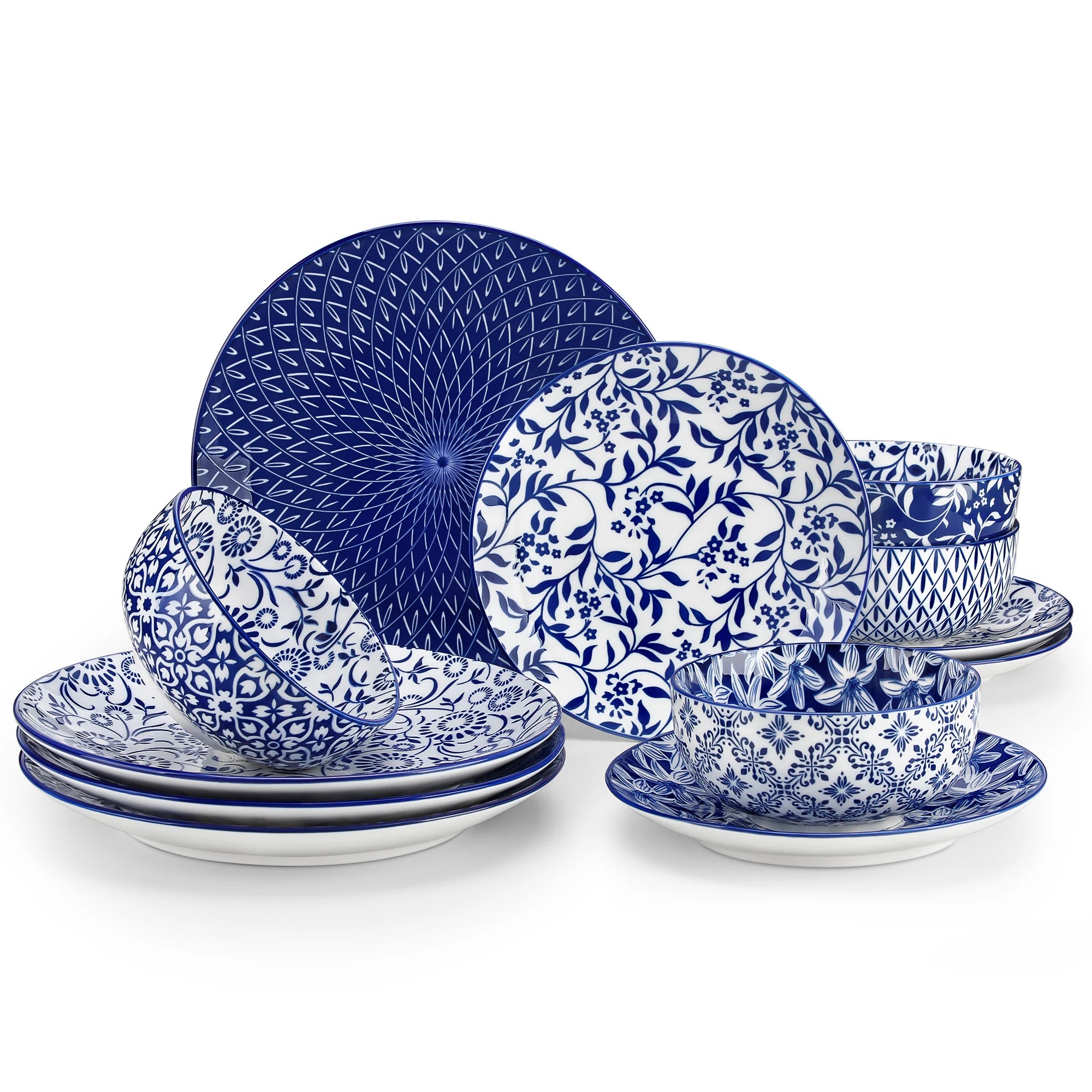 Blue and White Porcelain Tableware Set