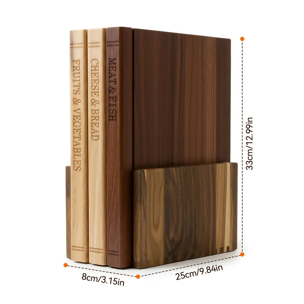 3 pcs Acacia Wood Cutting Board Set with Stand,