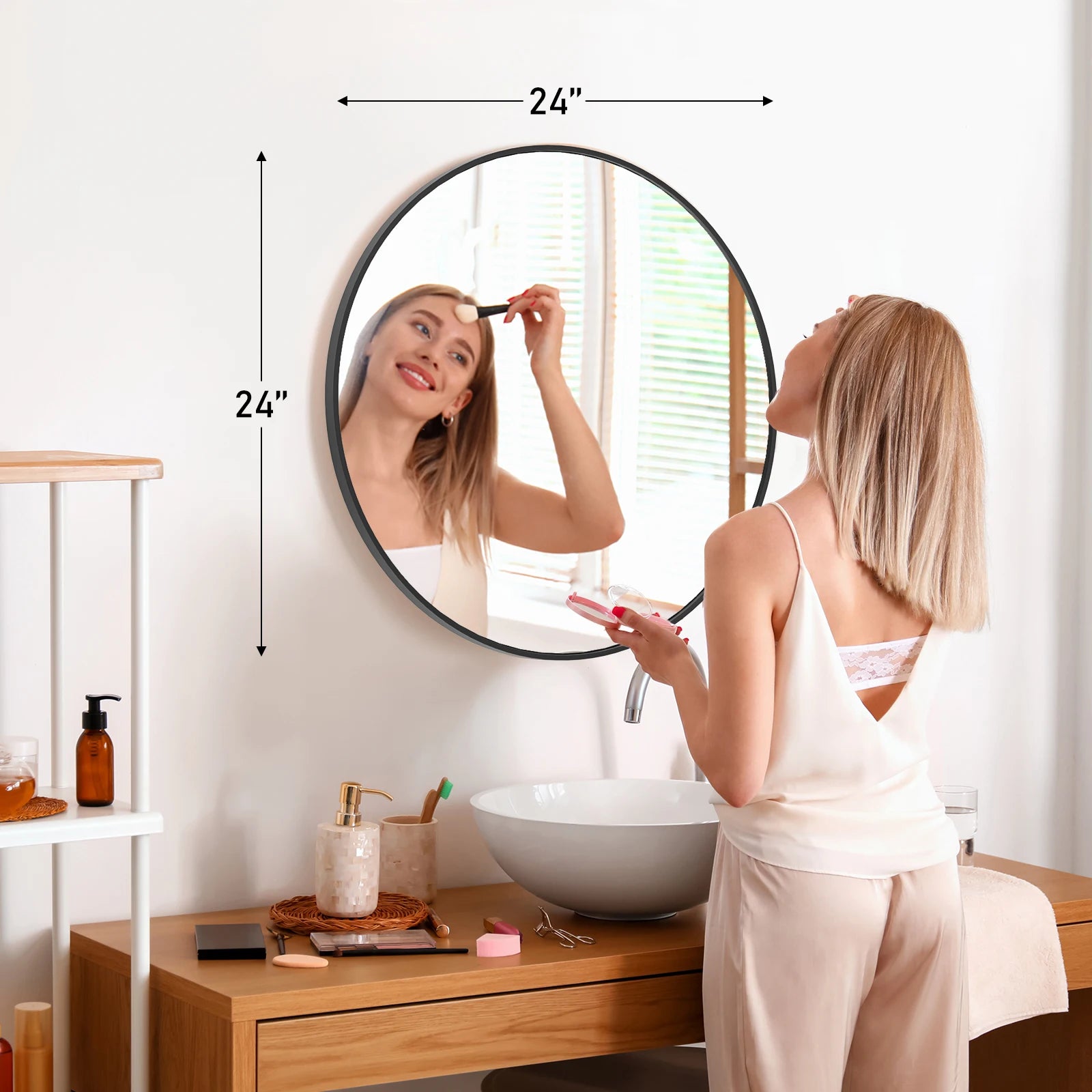 Large Round Vanity  Mirror