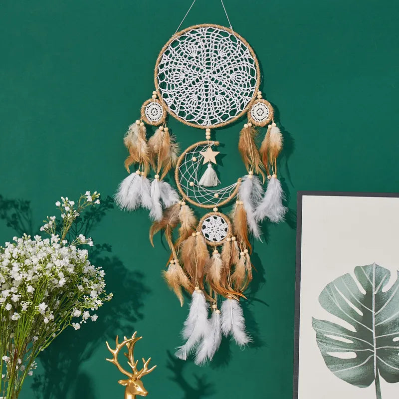 5-piece large Dream Catcher, handcrafted