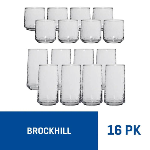 16 Pieces Brockhill Drinking Glasses ,dishwasher safe