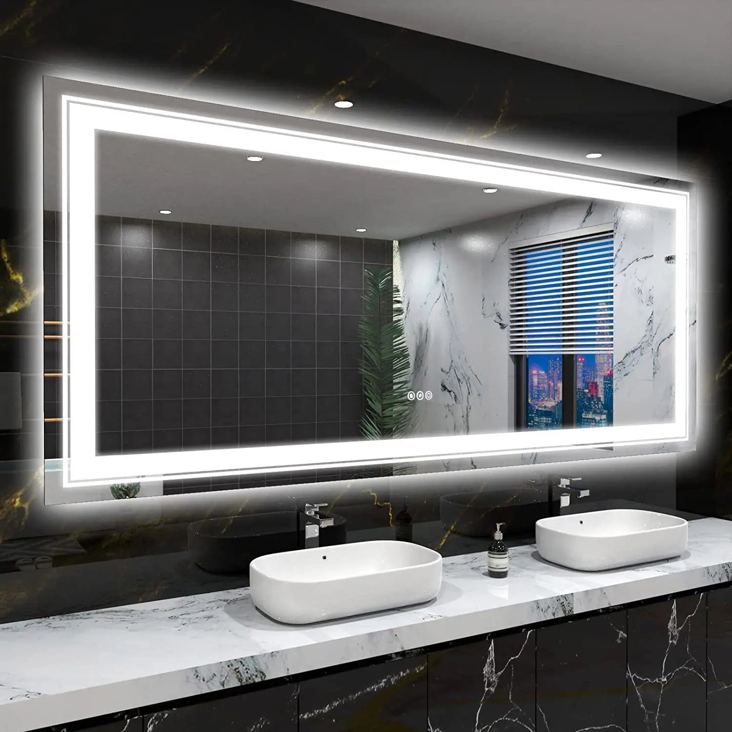 LED Bathroom Mirror with Lights, Anti-Fog,