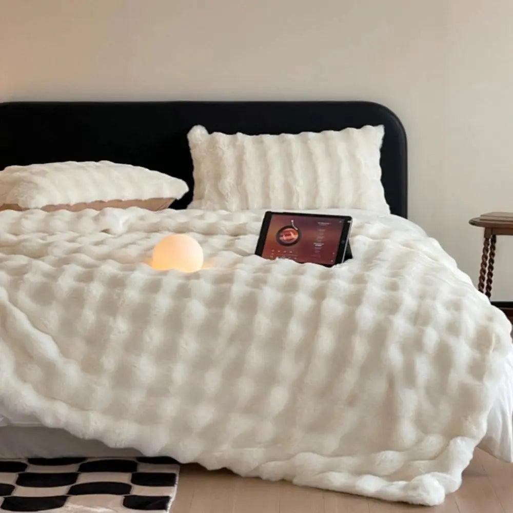 Faux fur Fleece Blanket - Weighted 6 lbs