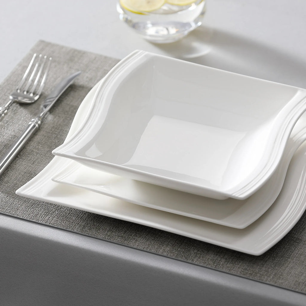 30 Piece White Porcelain Dinner Set