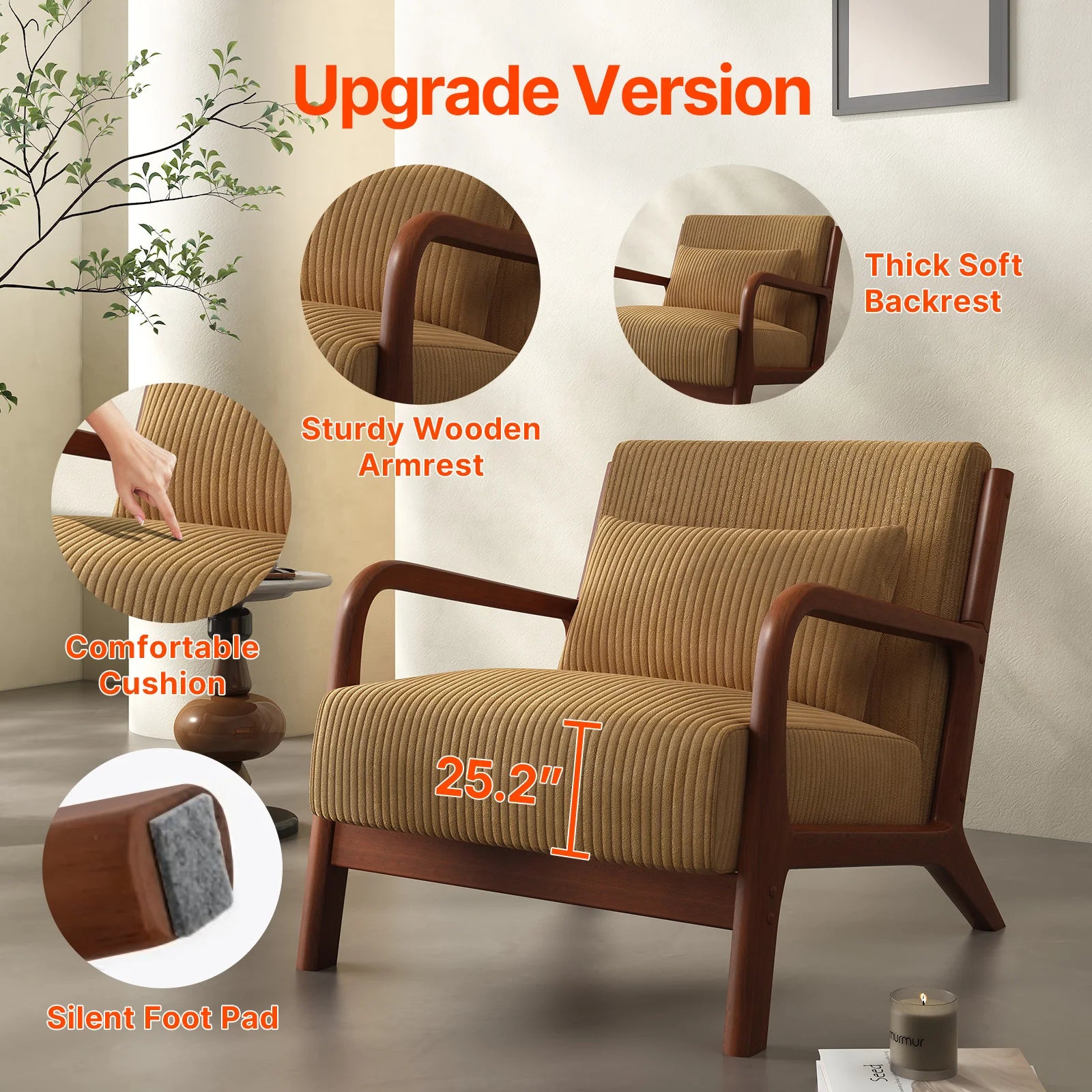 Mid Century Modern Accent Chair,