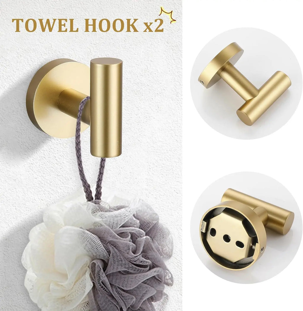 5 Piece Bathroom Gold Bathroom Hardware Set