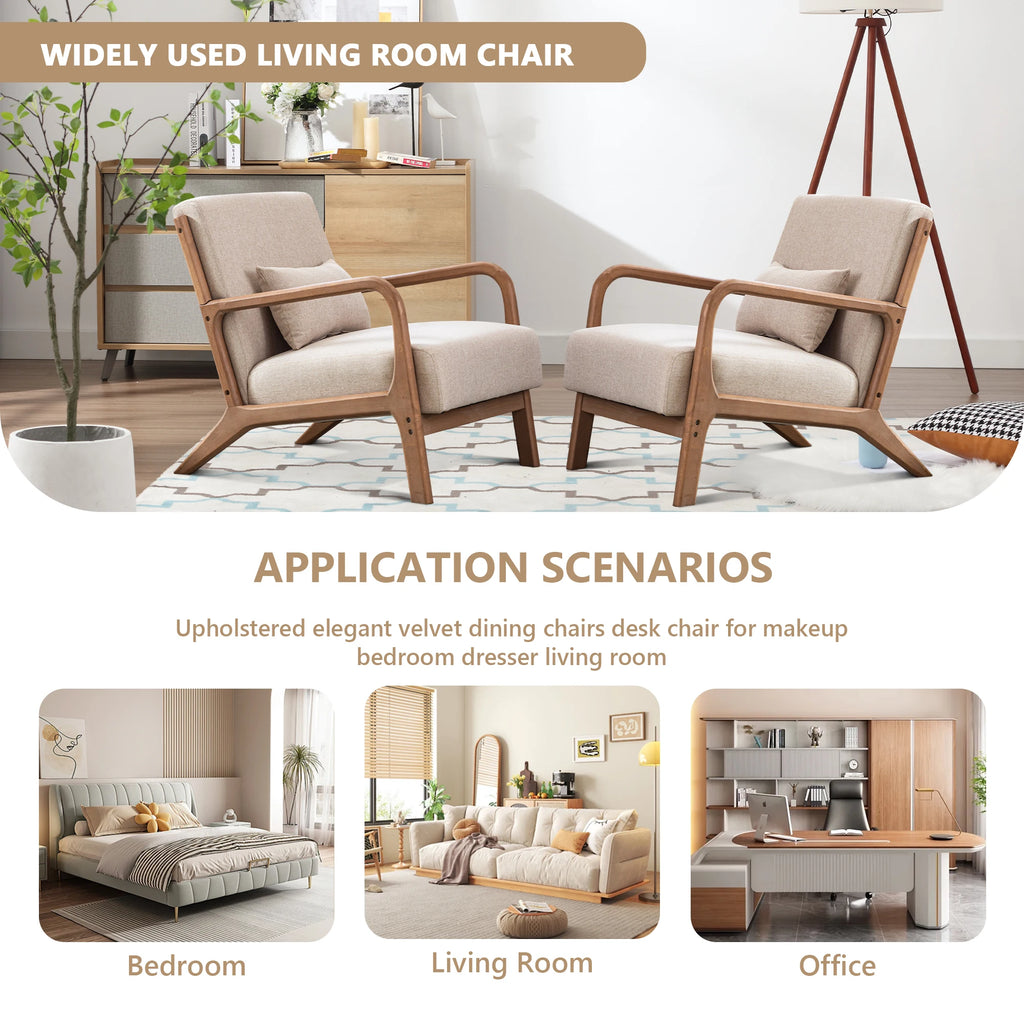 Solid Color Solid Wood Living Room Chair