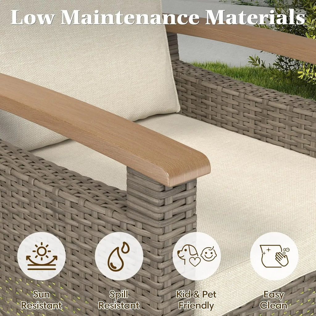 7 Piece Wicker Patio  Set