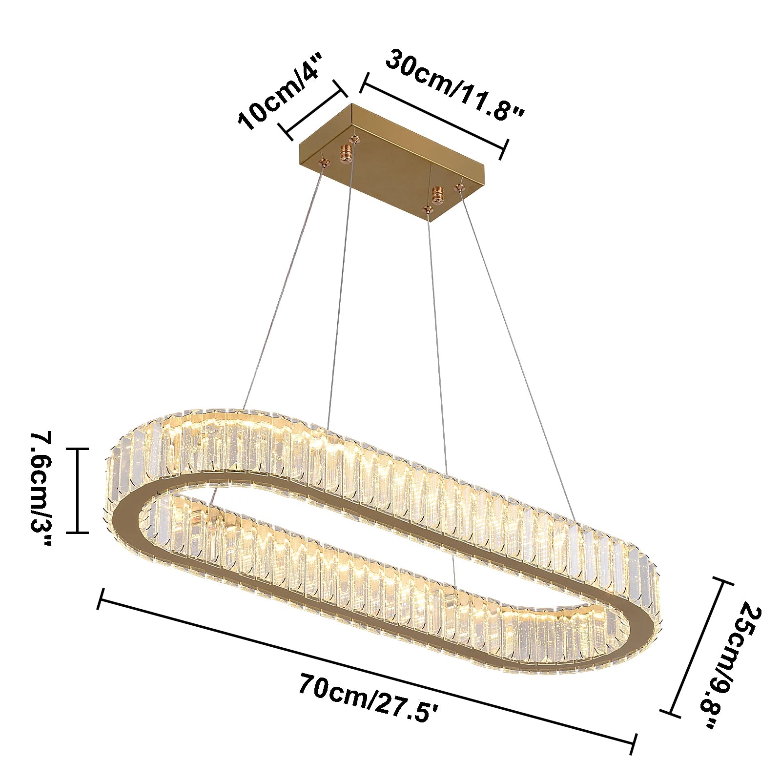 Modern Luxury Crystal Oval Design Led Chandelier