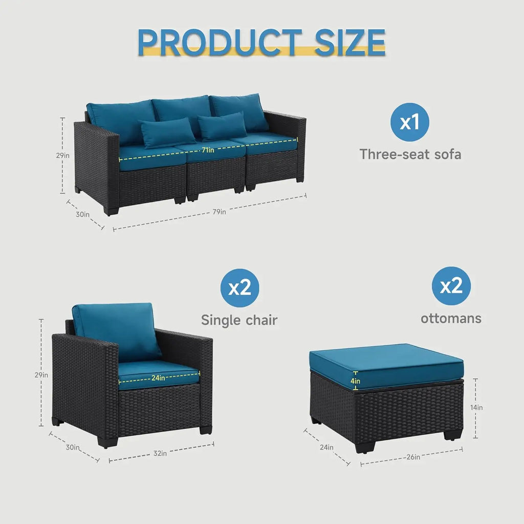 5 Pieces Outdoor Patio Furniture Sets