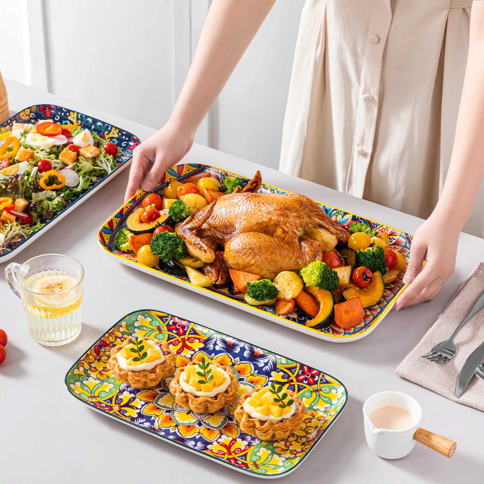 Rectangular Ceramic Salad Plates