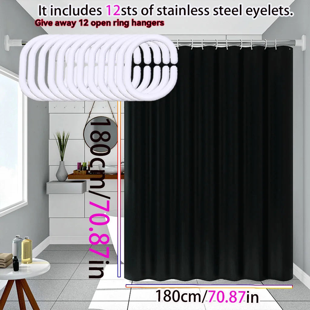 Black shower curtain