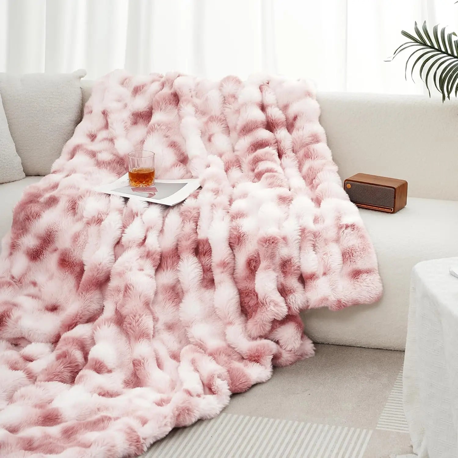 Faux fur Fleece Blanket - Weighted 6 lbs