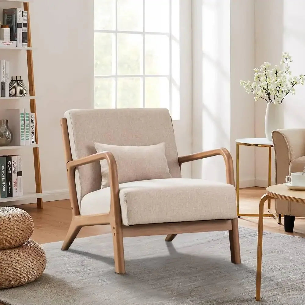 Solid Color Solid Wood Living Room Chair