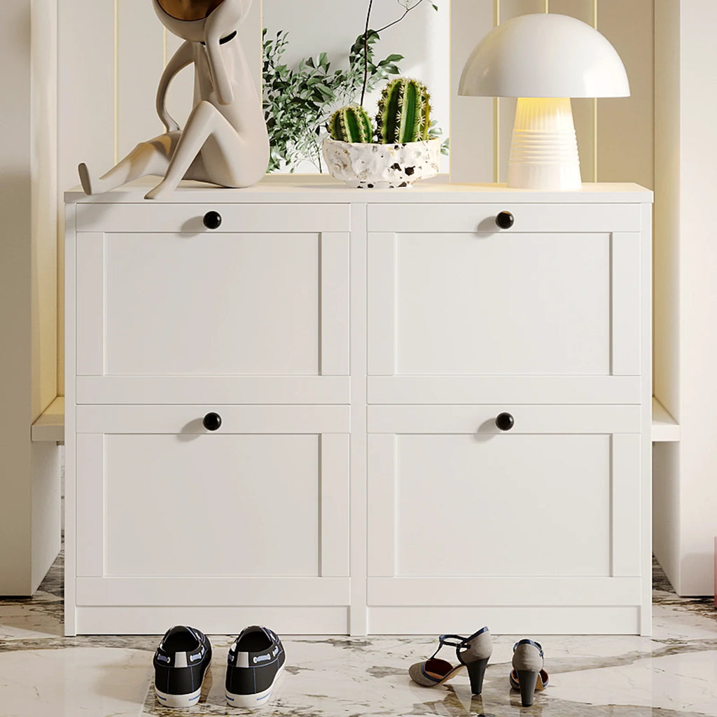 Freestanding Shoe Cabinet with Flip Drawers,