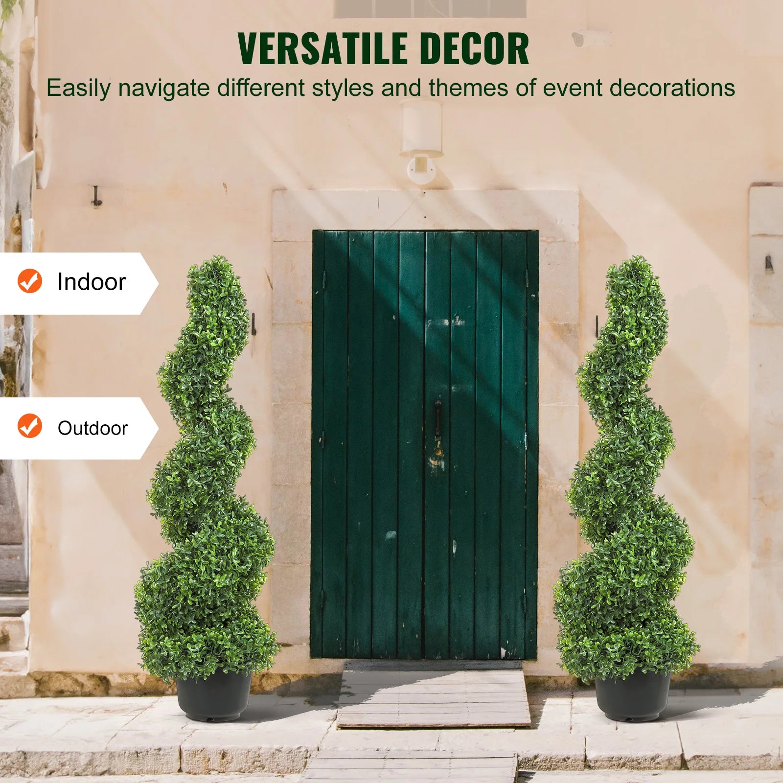 1/2pcs Artificial Boxwood Spiral Topiary Plant