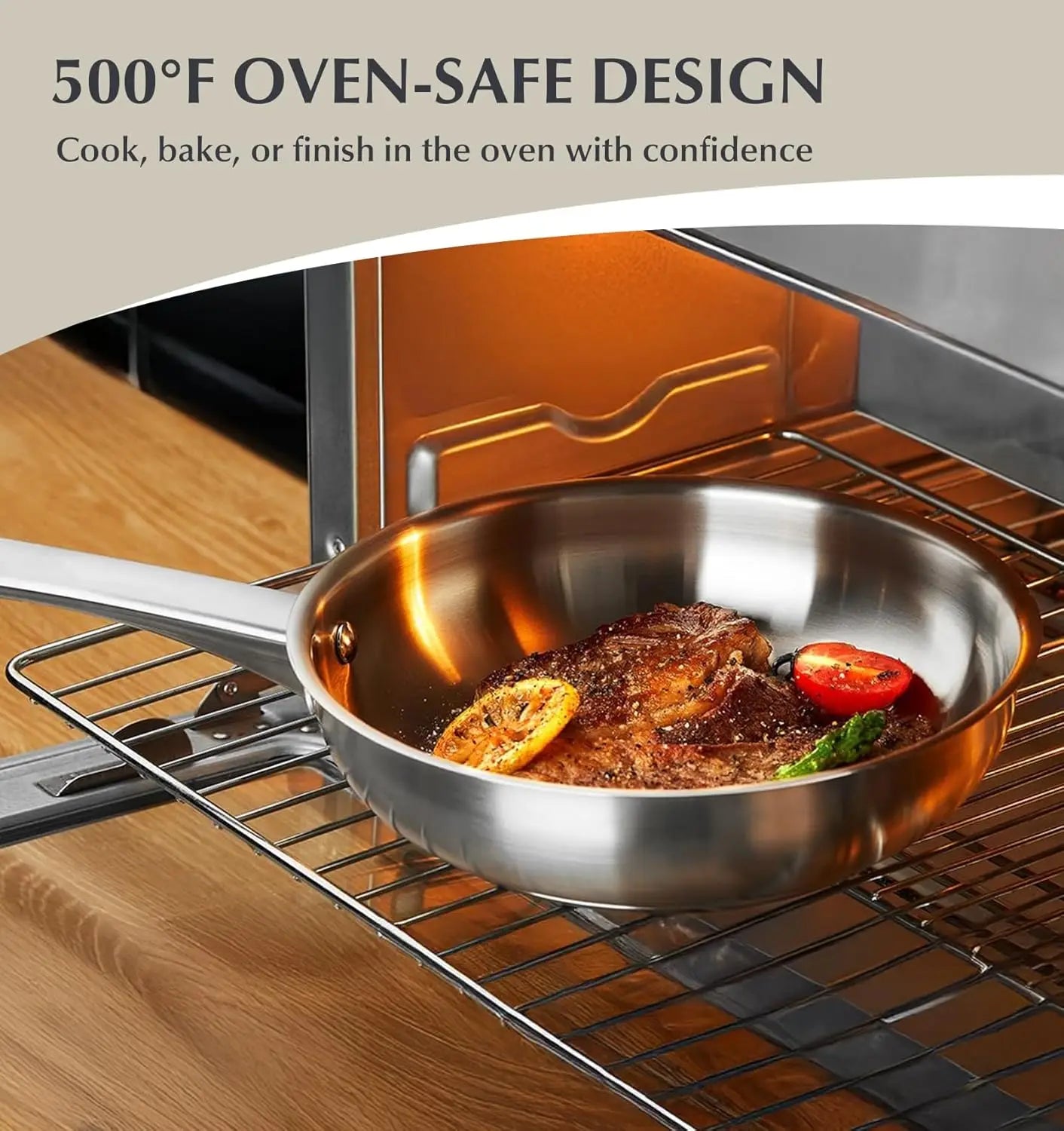 10 Piece Stainless Steel Pots and Pans Set,