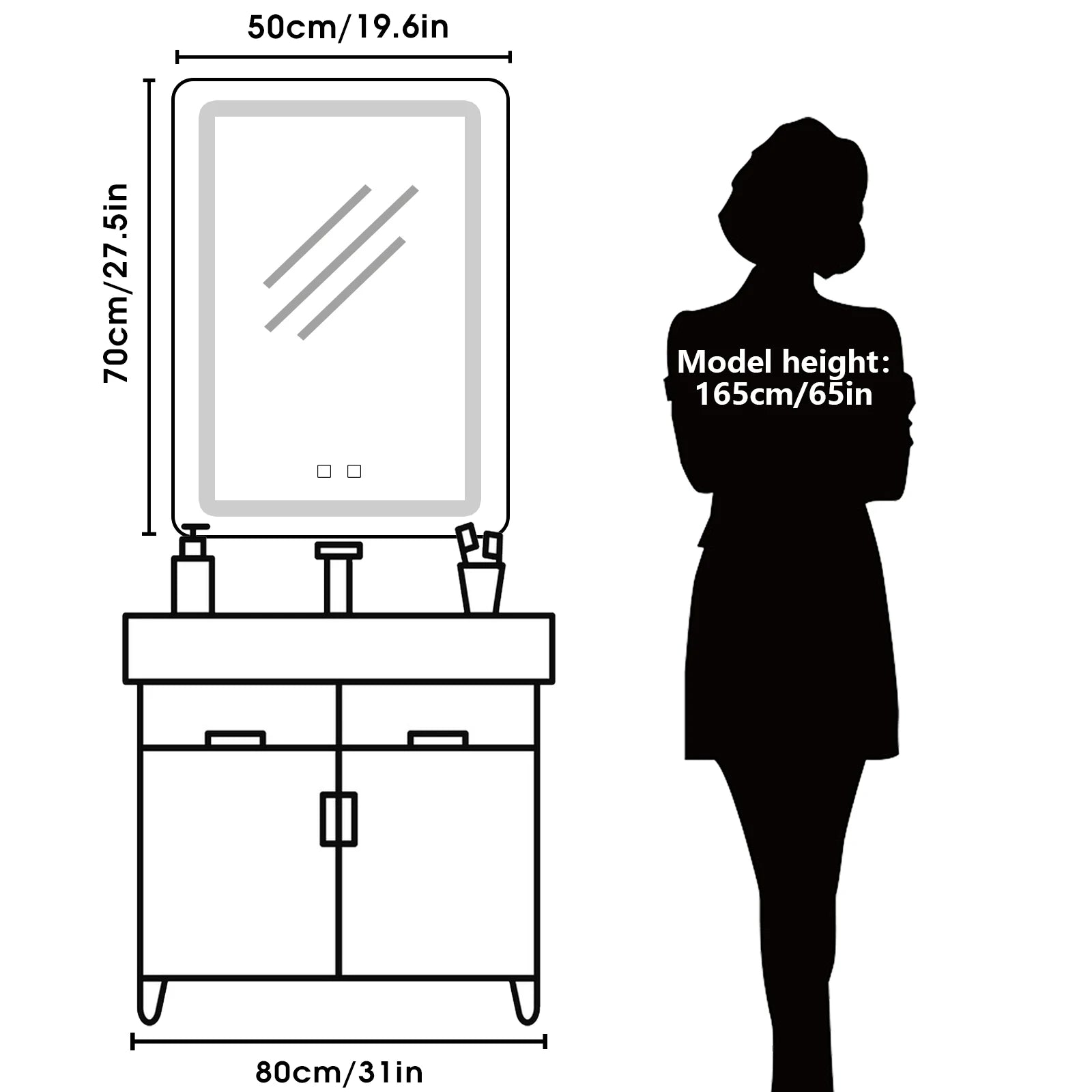 LED Bathroom Mirror Vanity Mirrors with Back lit Lights